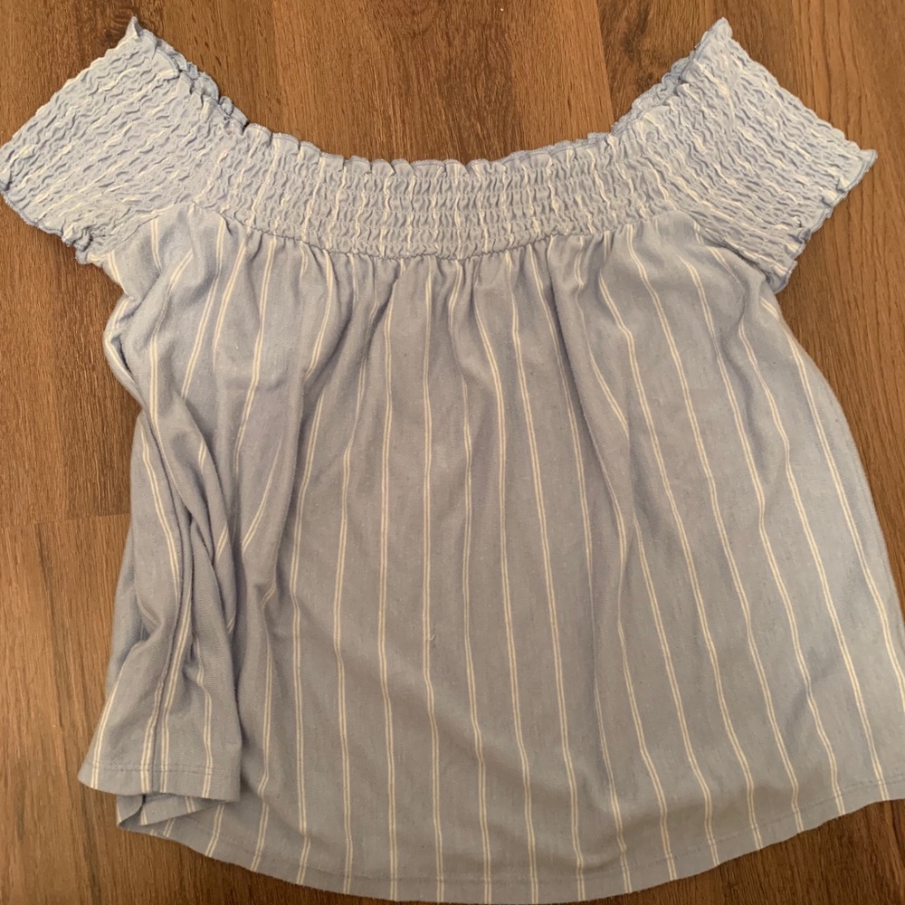 Off shoulder blue top